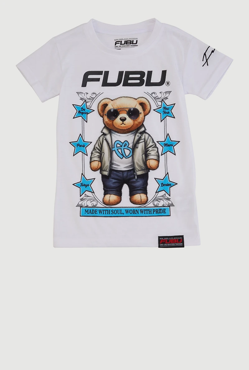 Little Boys City Bear Graphic Tee