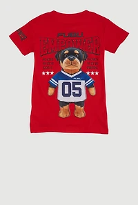 Little Boys Empower Dog Velvet Patch Graphic Tee