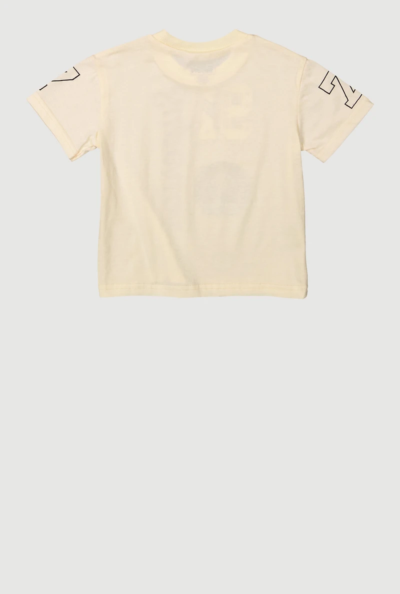 Little Boys Superior Graphic Print Tee, Beige, Size 5-6