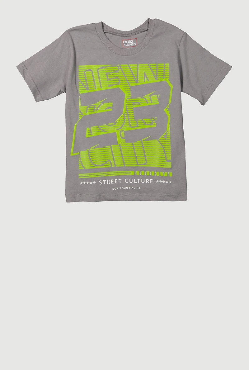 Little Boys Brooklyn Street Culture Graphic Tee, Grey, Size 5-6