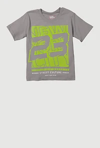 Little Boys Brooklyn Street Culture Graphic Tee, Grey, Size 5-6