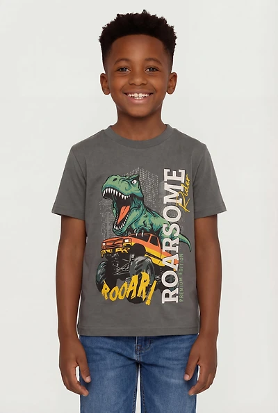 Little Boys Roarsome Rider Dinosaur Graphic Tee