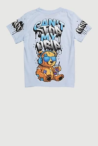 Little Boys Cant Stop My Drip Graphic Tee, Blue, Size 5-6