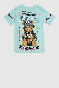 Little Boys Good Vibes Worldwide Graphic Tee