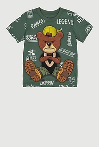 Little Boys Angry Bear Graphic T-Shirt