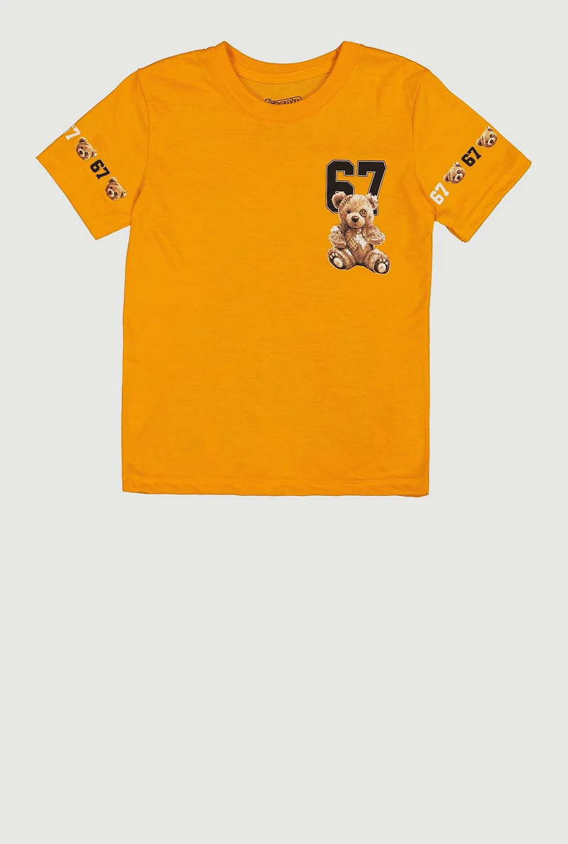 Little Boys Teddy Bear 67 Graphic T-Shirt