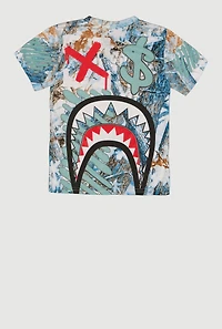 Little Boys Sharkbite Graphic Winter Forest Camo Tee
