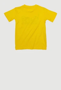 Little Boys Game Embroidered Tee, Yellow, Size 5
