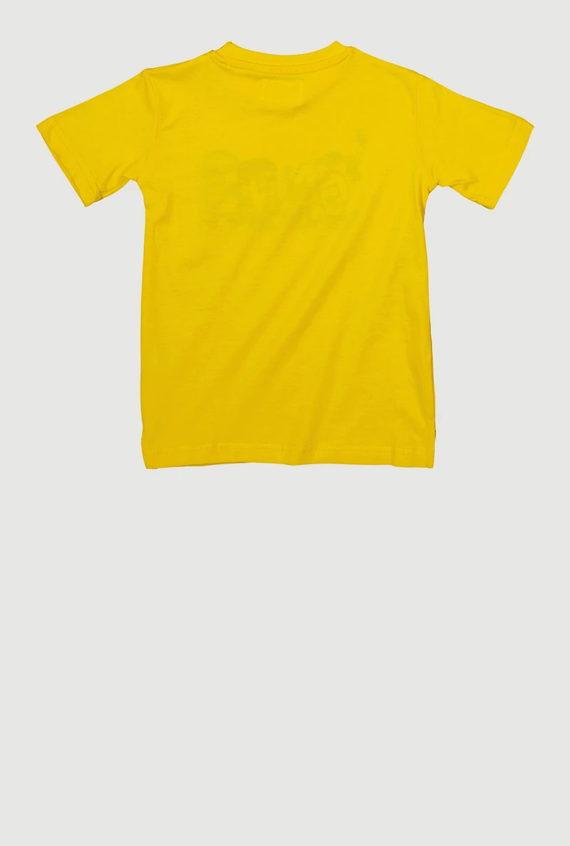 Little Boys Game Embroidered Tee, Yellow, Size 5