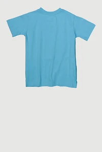 Little Boys Graffiti Bear Patch Graphic Tee, Blue, Size 6