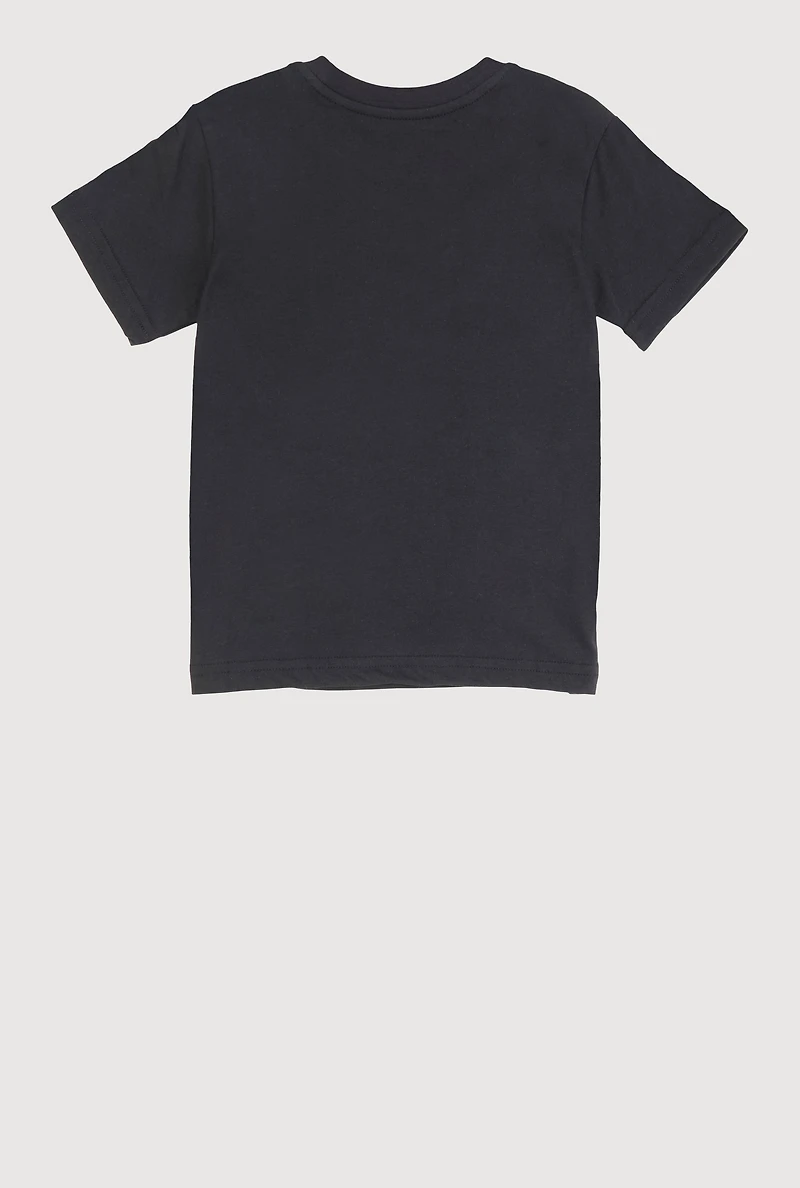 Little Boys Tomorrow Chenille Bear Graphic Tee, Black, Size 5
