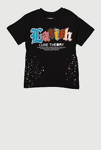Little Boys Lavish Chenille Patch Graphic Tee