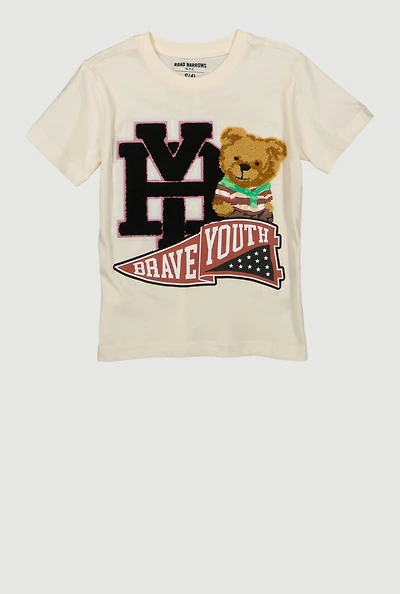 Little Boys Chenille Bear Graphic Tee