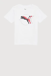 Little Boys Puma Graphic Print Tee, White, Size 6