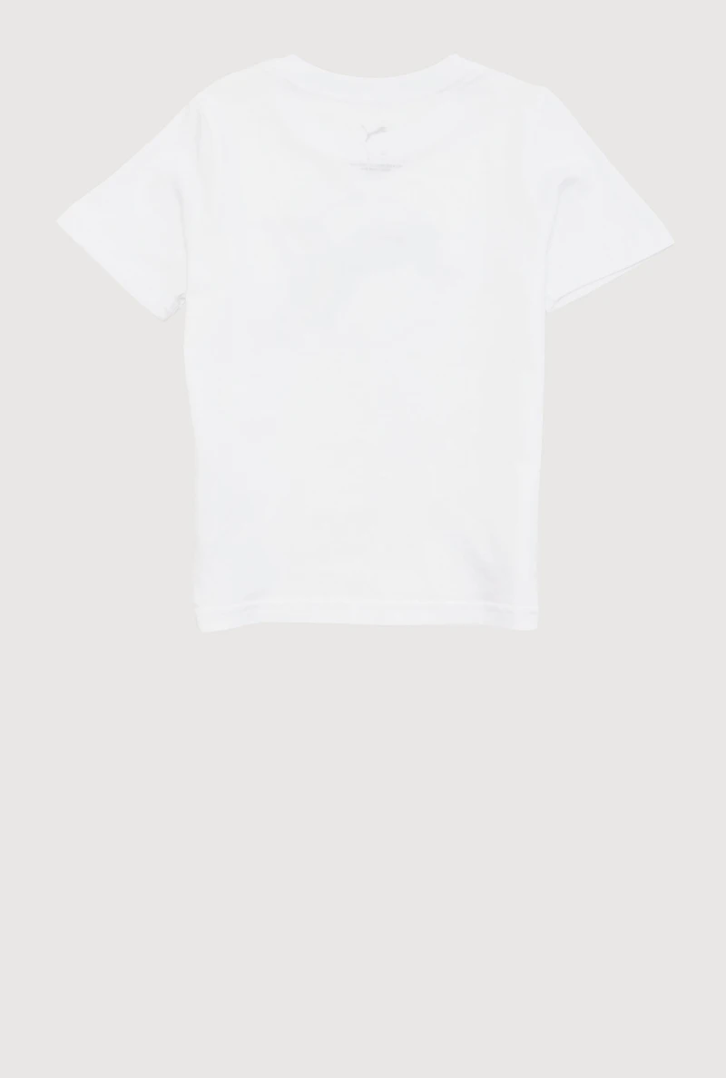 Little Boys Puma Graphic Print Tee, White,