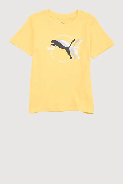 Little Boys Puma Logo Tee, Yellow, Size 6