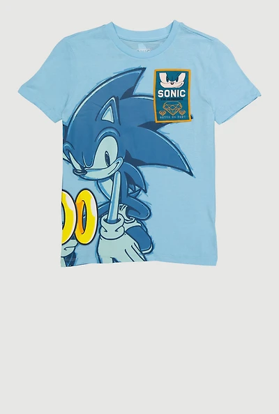 Boys Sonic The Hedgehog Crew Neck Graphic Tee, Blue, Size 14-16