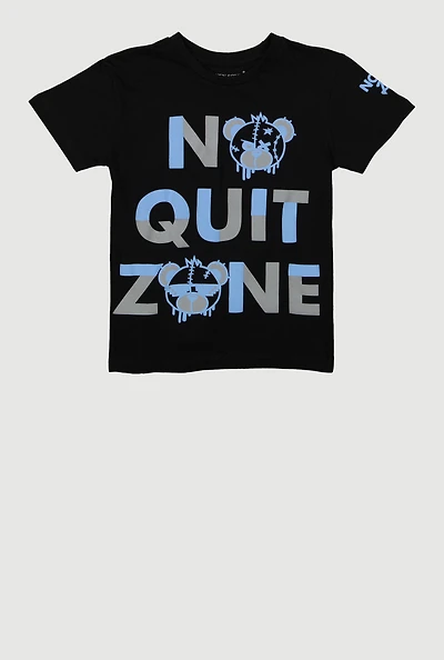 Boys No Quit Zone Graphic Tee, Black, Size 10-12