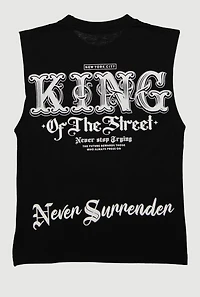 Boys Never Surrender Your Dreams Muscle Tee, Black, Size 8