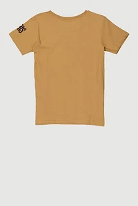 Boys Embroidered Paris Bear Graphic Tee, Brown, Size 8