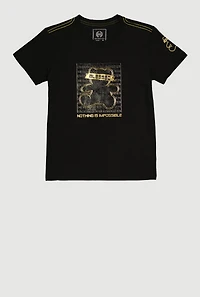 Boys Foil Screen Blessed Bear Graphic Tee