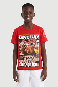 Boys Level Up Teddy Bear Graphic Tee