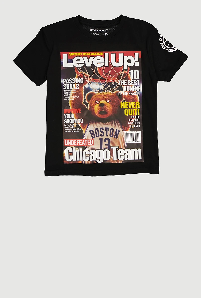 Boys Level Up Teddy Graphic Tee