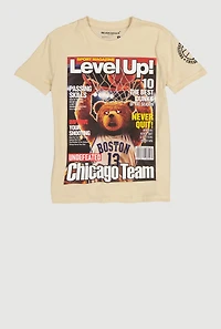 Boys Level Up Basketball Bear Graphic Tee