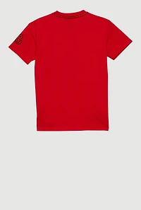 Boys Rhinestone Graphic Patch Logo Tee