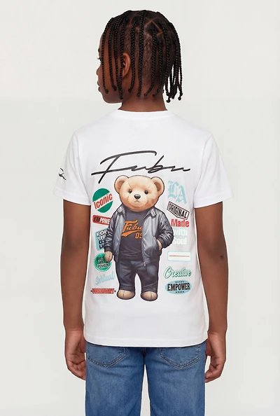 Boys Bear Graphic Patch T-Shirt