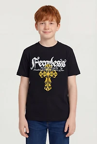 Boys Fearless Graphic Crew Neck Tee