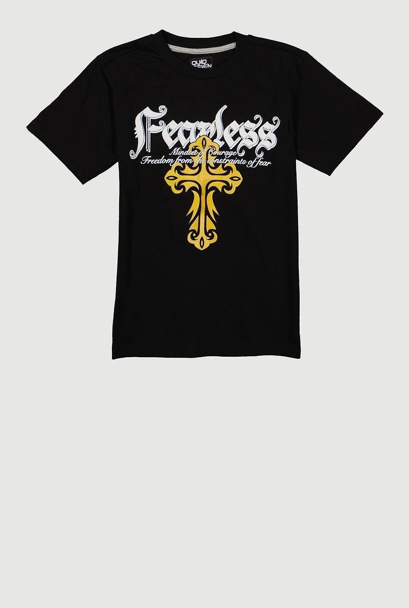 Boys Fearless Graphic Crew Neck Tee