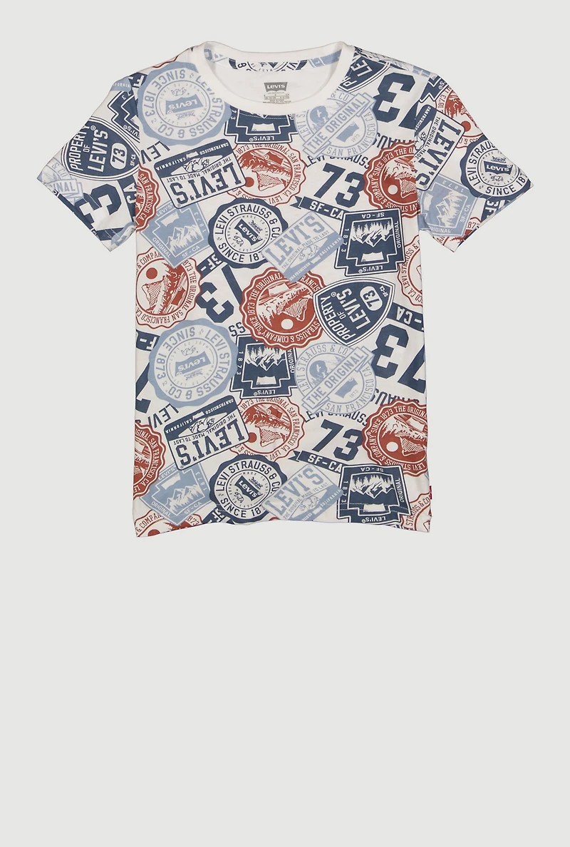 Boys Levis Stamp Print Short Sleeve Tee