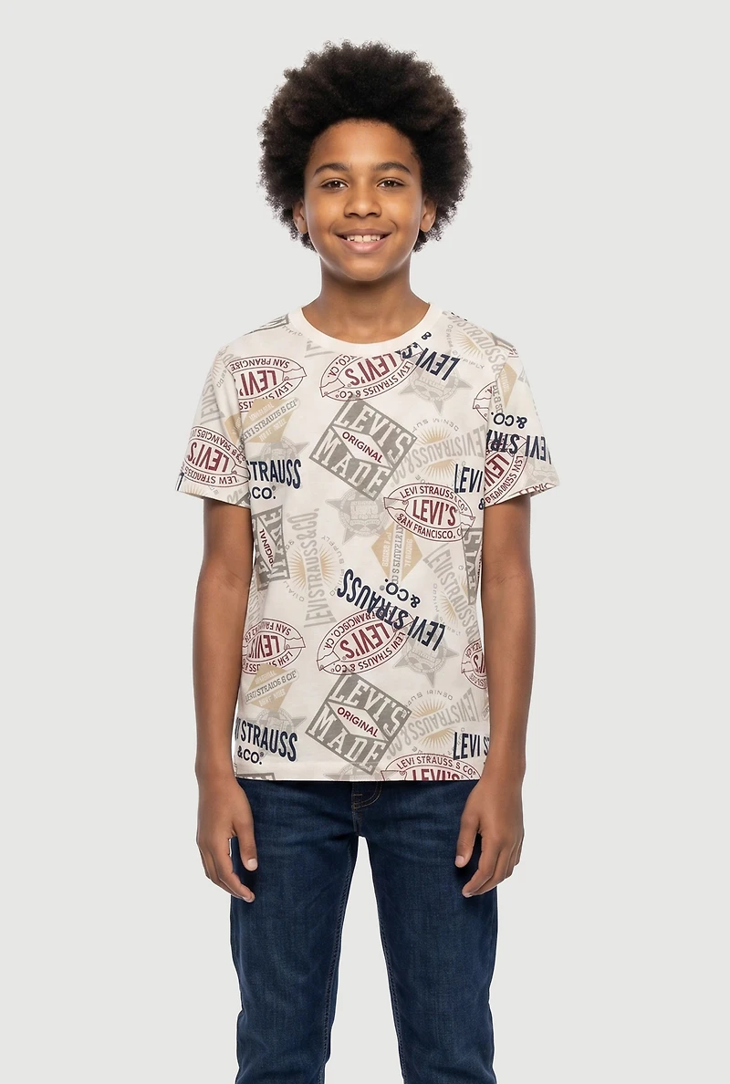 Boys Levi Strauss Print Short Sleeve Tee