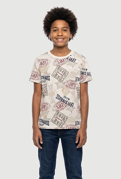 Boys Levi Strauss Print Short Sleeve Tee