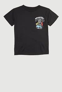 Boys Notorious Teddy Graphic Crew Neck T Shirt, Black,
