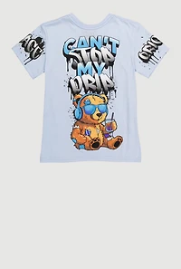 Boys Cant Stop My Drip Graphic T-Shirt, Blue,