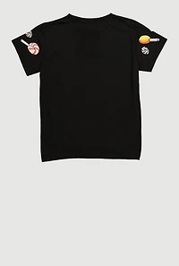 Boys Play The Game Hustle King Teddy Graphic Tee, Black, Size M