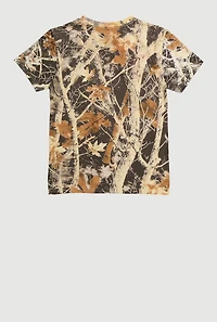 Boys Camo Shark Teeth Graphic Short Sleeve Tee, Multi, Size L