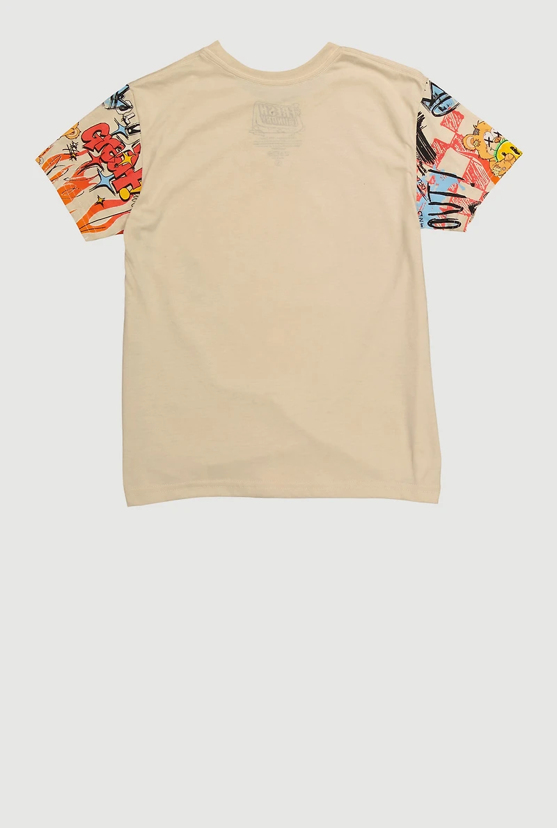 Boys Graffiti Bear Graphic Tee, Multi, Size S