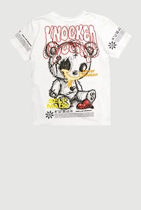 Boys Knocked Down Never Broken Graphic Crew Neck Tee, White,