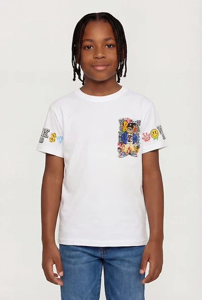 Boys Work Hard Teddy Bear Graphic Tee