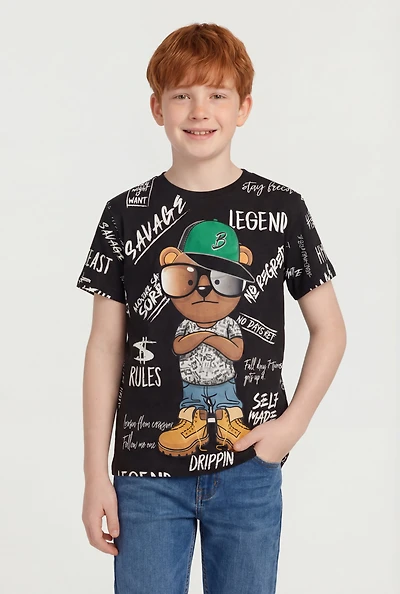 Boys Teddy Bear Graphic Tee