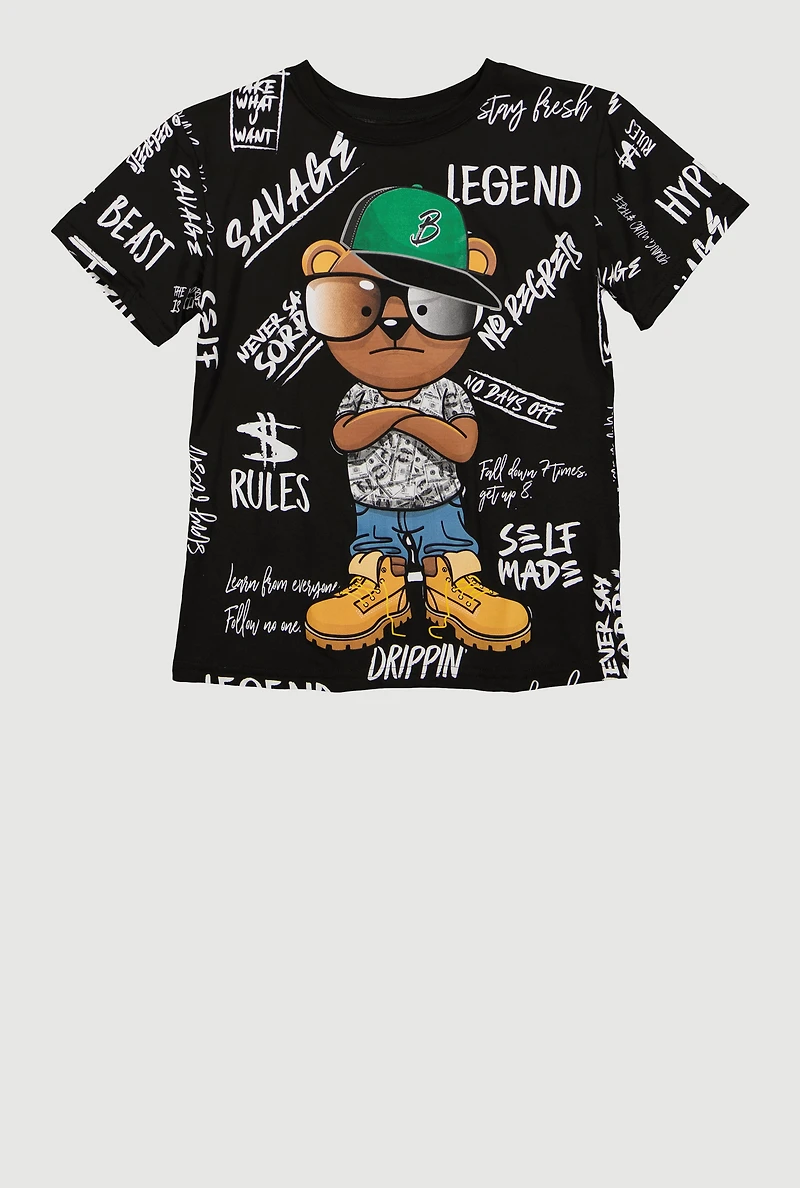 Boys Teddy Bear Graphic Tee