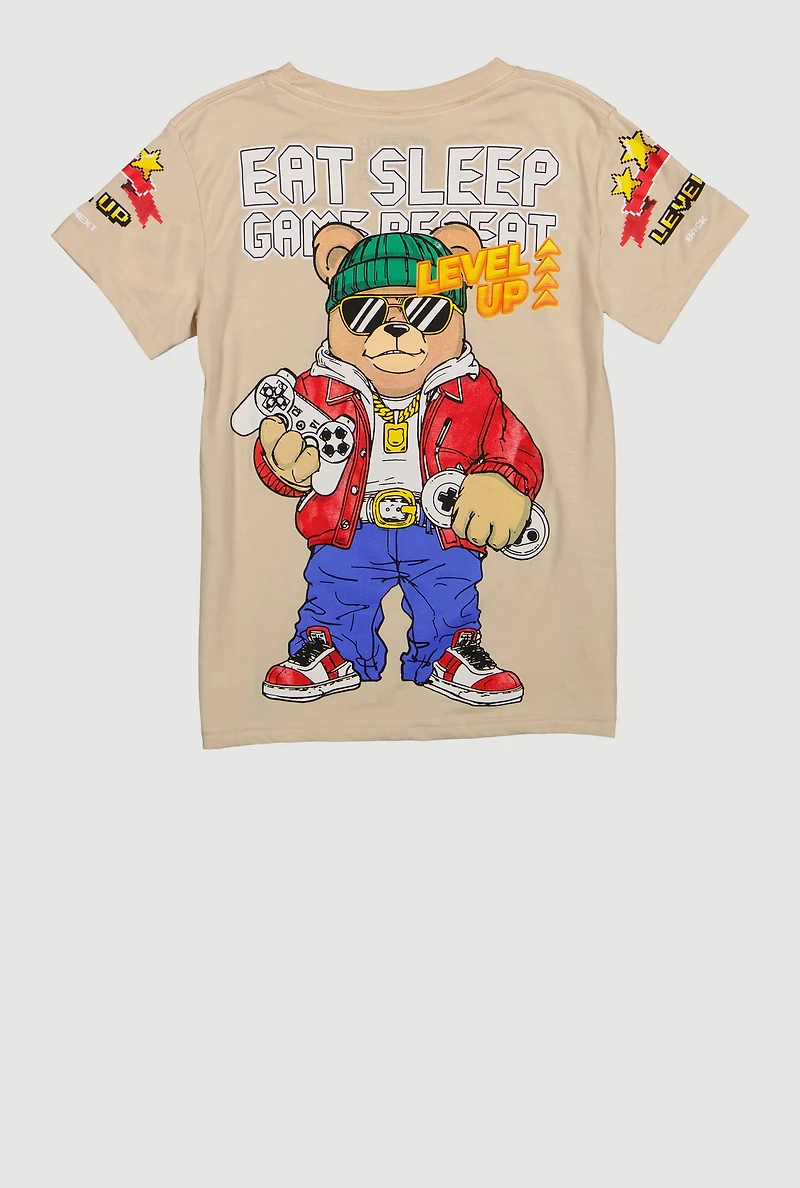 Boys Eat Sleep Game Repeat Graphic T-Shirt