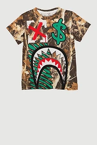 Boys Sharkbite Graphic Hunter Camo T-Shirt