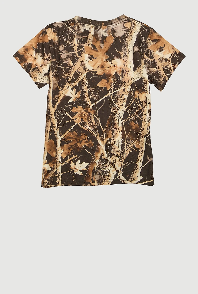 Boys Sharkbite Graphic Hunter Camo T-Shirt