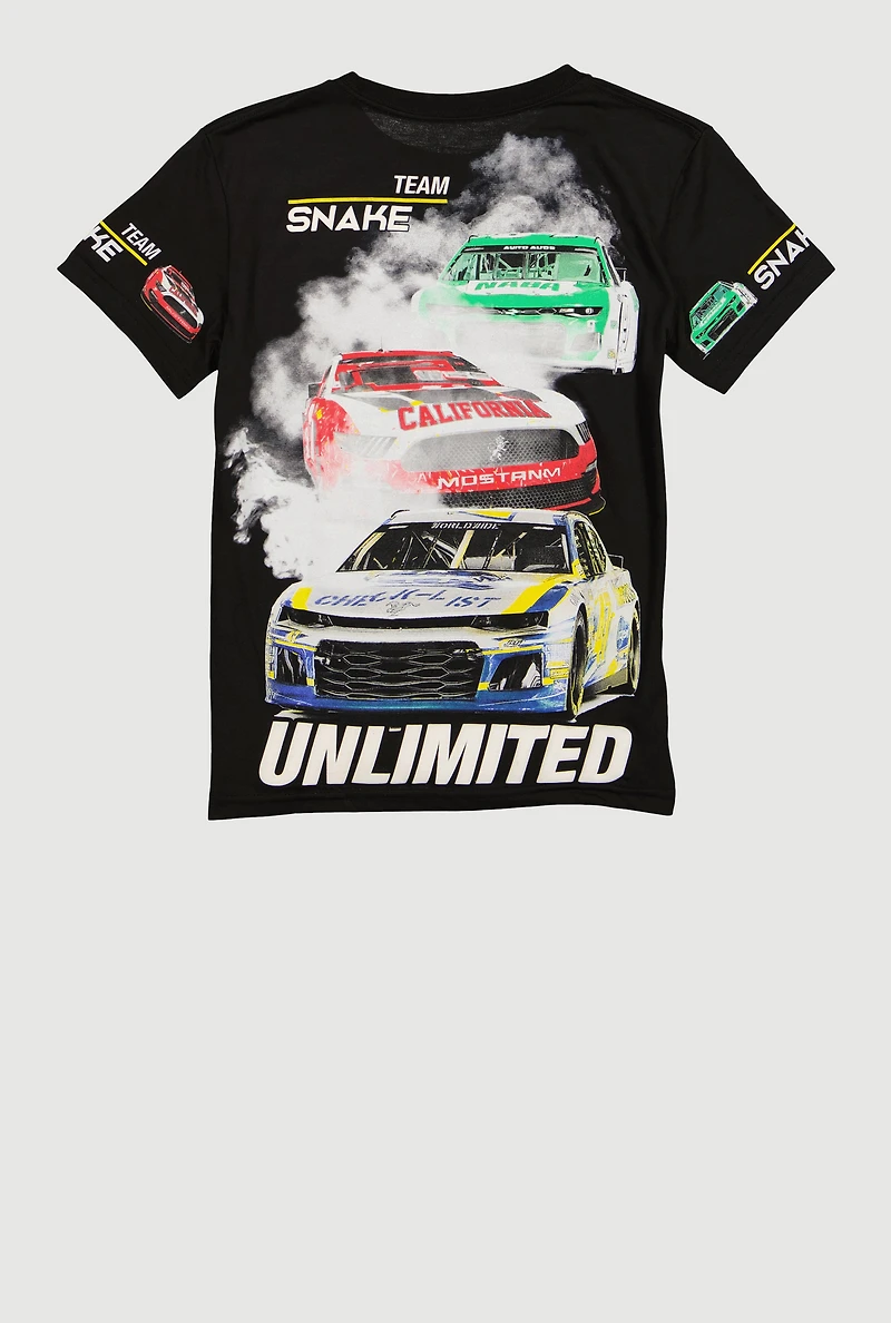 Boys Team Snake Unlimited Race Car Graphic T-Shirt