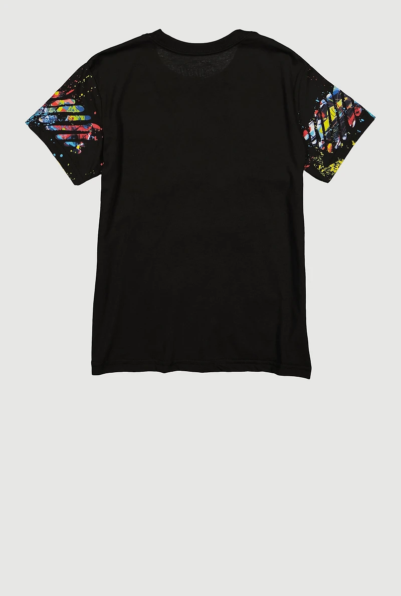 Boys Sharkbite Graphic Paint Splatter T-Shirt