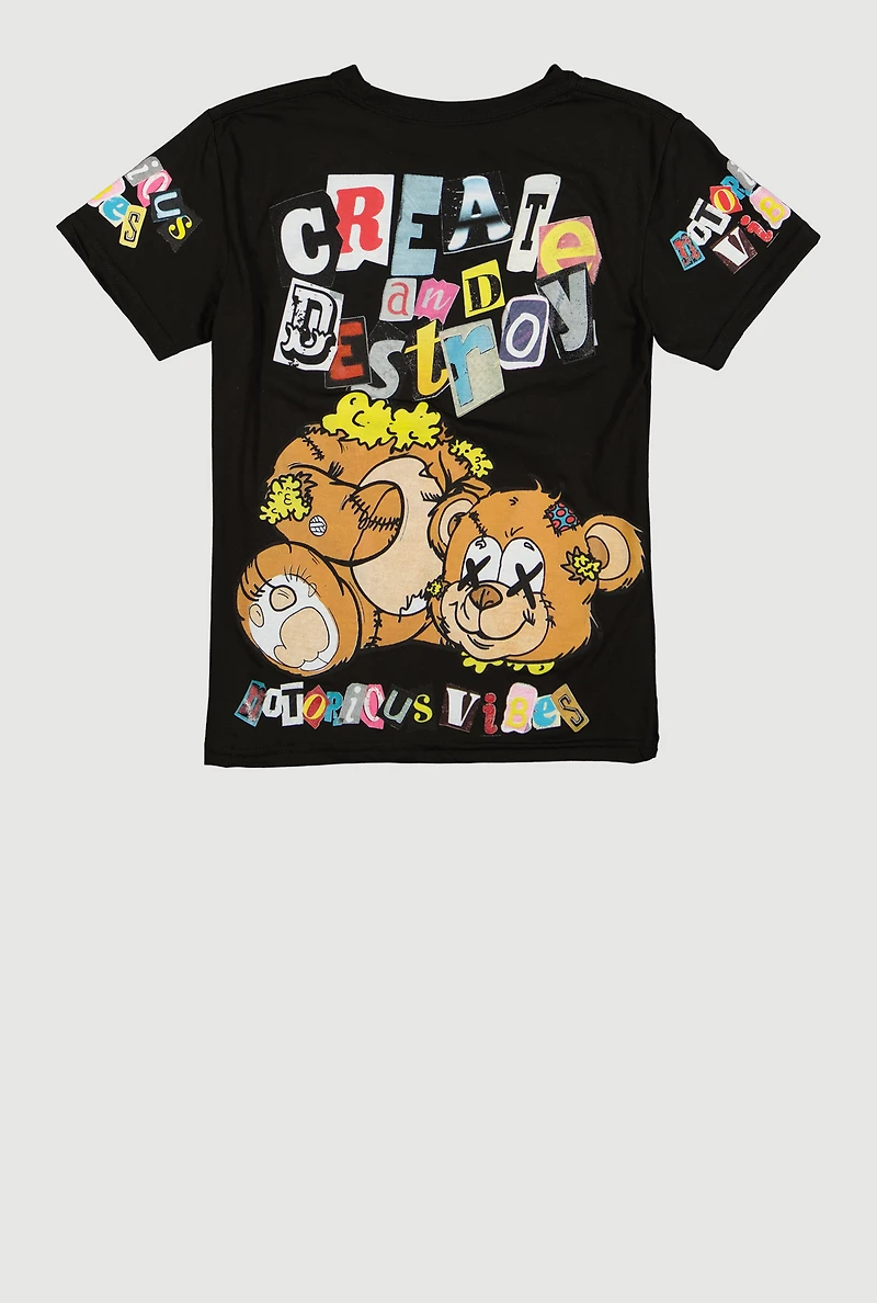 Boys Create and Destroy Notorious Vibes Bear T-Shirt
